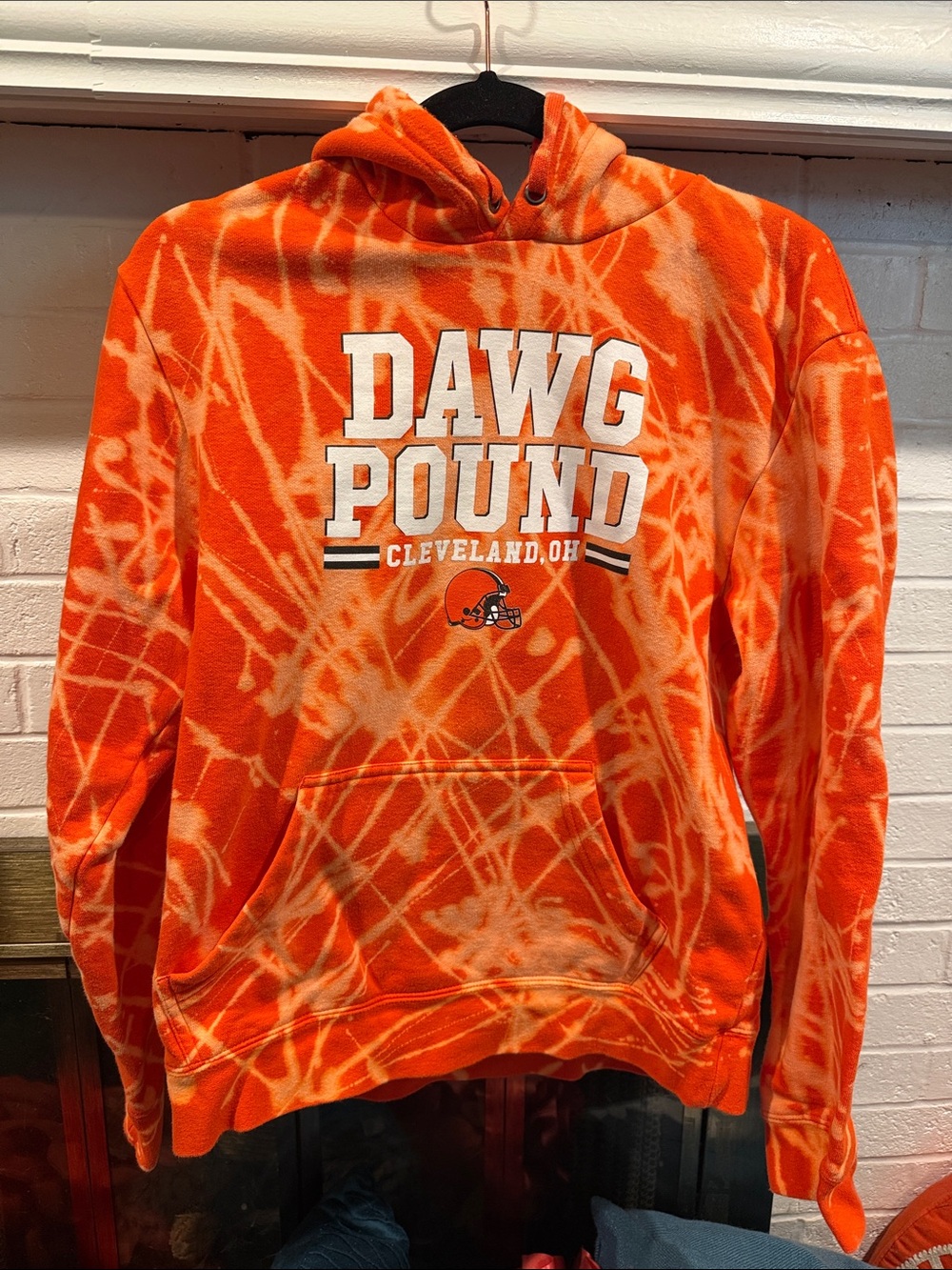 Orange Tie-Dye Dawg Pound Pullover Hoodie